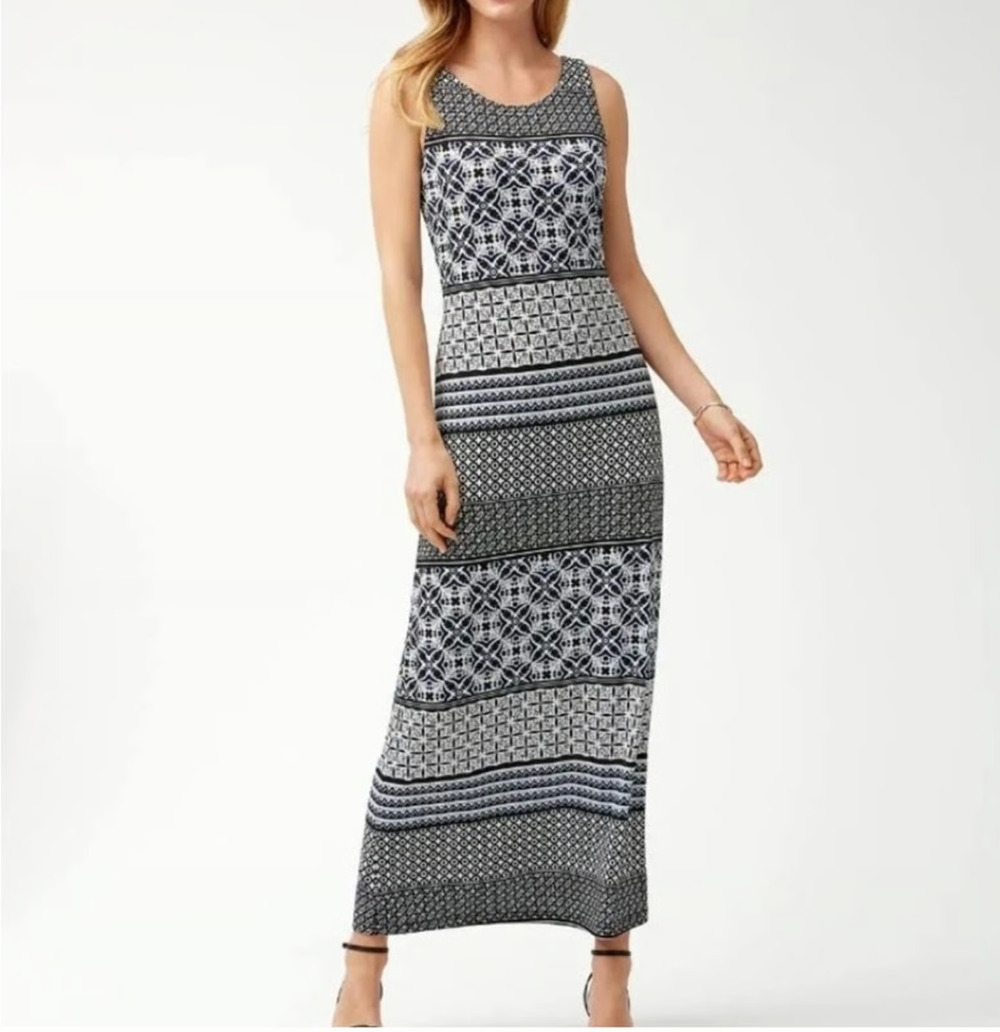 TOMMY BAHAMA Slinky Stretch Tropical Terrazza Maxi Tank Dress Size XS